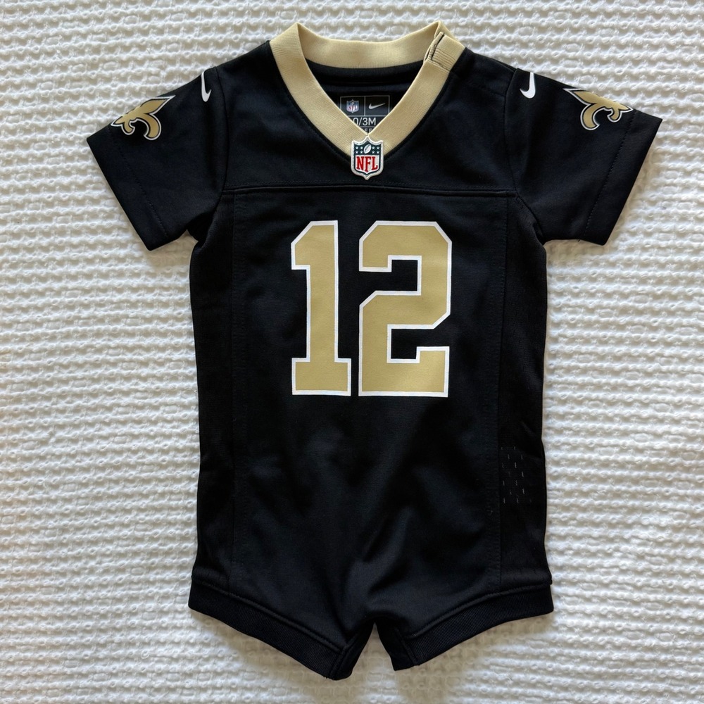 Nike New Orleans Saints Chris Olave 12 Infant Jersey Bodysuit Black 0/3M